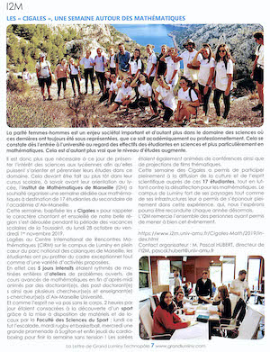 article Lettre Grand Luminy school Cicadas
                        2019