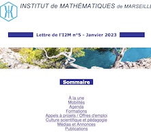 La Lettre de l’I2M n°5 de janvier 2023 en ligne !