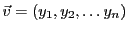 $ {\vec{v}}=(y_1,y_2,\dots y_n)$