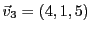 $ {\vec{v}}_3 = (4,1,5)$