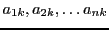 $ a_{1k},a_{2k},\dots a_{nk}$