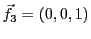 $ {\vec{f}}_3=(0,0,1)$