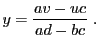 $\displaystyle y = \frac{av-uc}{ad-bc}\ .
$