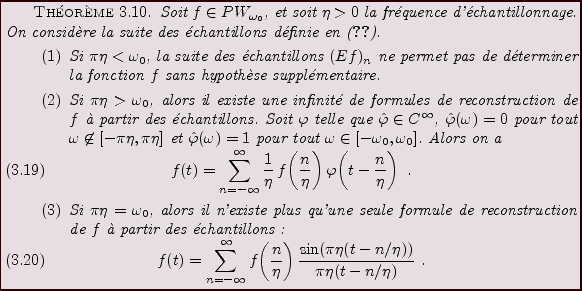 \begin{theorem}
% latex2html id marker 6297Soit $f\in PW_{\omega_0}$, et soit ...
...eta(t-n/\eta))}{\pi\eta(t-n/\eta)}\ .
\end{equation}\end{enumerate}\end{theorem}
