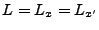 $ L=L_x =L_{x'}$