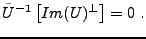 $\displaystyle \tilde U{^{-1}}\left[ Im(U)^\perp\right]=0\ .$