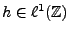 $ h\in\ell^1(\mathbb{Z})$