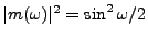 $ \vert m(\omega)\vert^2=\sin^2\omega/2$