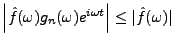 $ \left\vert\hat f(\omega) g_n(\omega)e^{i\omega t}\right\vert
\le \vert\hat f(\omega)\vert$