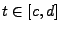 $ t\in [c,d]$