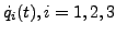$ \dot q_i(t),i=1,2,3$