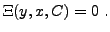 $\displaystyle \Xi(y,x,C)=0\ .
$