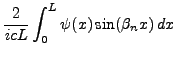 $\displaystyle \frac2{icL}\int_0^L \psi(x)\sin(\beta_n x)\,dx$