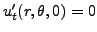 $ u'_t(r,\theta,0)=0$