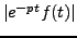 $ \left\vert e^{-pt}f(t)\right\vert$
